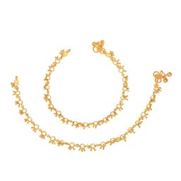 AanyaCentric Set Of 2 Gold-Plated Beaded Anklet-image-56