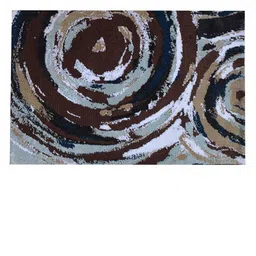 PRESTO Brown & Blue Abstract Polyester Carpet-27