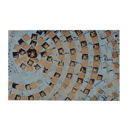PRESTO Blue & Beige Abstract Polyester Carpet-25