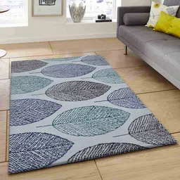 PRESTO Green Leaf Print Hand Tufted Carpets-15