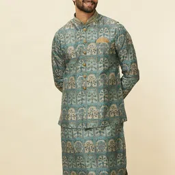 Manyavar Printed Woven Nehru Jacket-picture-44