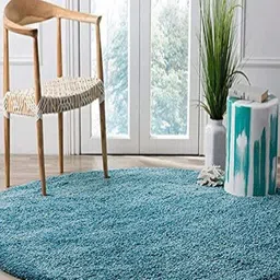 Safiya Carpet Blue Solid Anti-Skid Polyester Carpets-image-38
