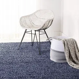 Safiya Carpet Blue Solid Anti-Skid Polyester Carpets-image-29