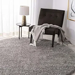 Safiya Carpet Grey Solid Anti-Skid Polyester Carpets-image-11