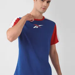 Reebok Classics App Colourblocked Round Neck Slim-Fit Pure Cotton T-shirt-image-87