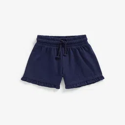 mothercare Infant Girls Navy Blue Solid Cotton Shorts-image-88