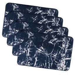 Kuber Industries Unisex Navy Blue & White 4 Pieces Printed Doormats-20