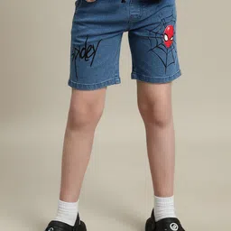Kidsville Spiderman Printed Denim Regular Shorts-image-60