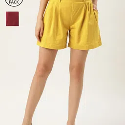 Molcha Women Pack of 2 Regular Shorts-image-19