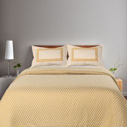 Saral Home Yellow & Beige Geometric 160 TC Queen Bedsheet with 2 Pillow Covers-image-79