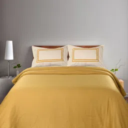 Saral Home Yellow & Beige 160 TC King Bedsheet with 2 Pillow Covers-image-78