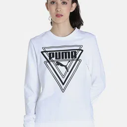 Puma Women White Graphic Crew Printed Outdoor Regular Fit Sweatshirt-image-41