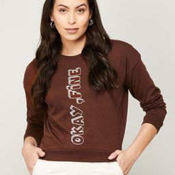 Ginger by Lifestyle Women Brown Printed Sweatshirt-image-17