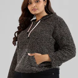 Instafab Plus Size Women Hooded Wool Sweatshirt-7