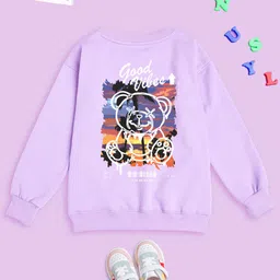 NUSYL Kids Graphic Printed Round Neck Oversized Fit Pullover Sweatshirt-image-123