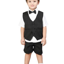 BAESD Boys Striped Shirt & Shorts With Bow-image-46