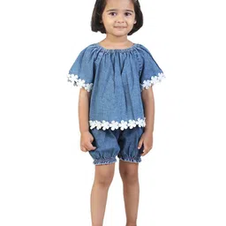 Budding Bees Girls Cotton Top With Shorts-image-16