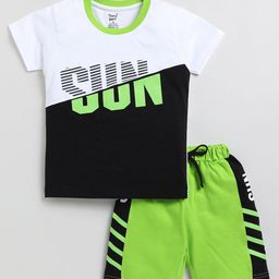 Toonyport Kids Boys Typography Printed Pure Cotton T-shirt with Shorts-image-61