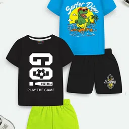 YK X Trampoline Kids Pack Of 2 Printed T-shirt with Shorts-36