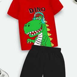 YK X Trampoline Kids Printed T-shirt With Shorts-image-47