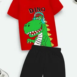 YK X Trampoline Kids Printed T-shirt With Shorts-image-17