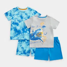 mothercare Boys Pack Of 2  Printed T-shirt with Shorts-image-77