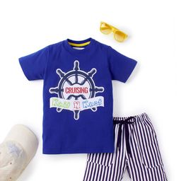 Knit N Knot Boys Nautical Printed T-shirt with Shorts-image-77