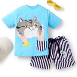 Knit N Knot Boys Graphic Printed T-shirt with Shorts-image-74