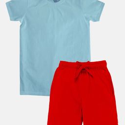 KiddoPanti Boys Round Neck Pure Cotton T-shirt With Shorts-picture-35