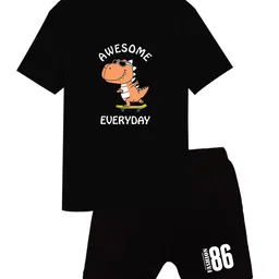 CoolTees4U Boys Printed Pure Cotton T-shirt with Shorts-picture-42