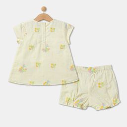 R&B Infant Girls Printed Pure Cotton Square Neck Top With Shorts-picture-23