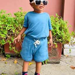 Honcho Baby Unisex Kids Round Neck Short Sleeves Organic Cotton T-Shirt With Shorts-image-76