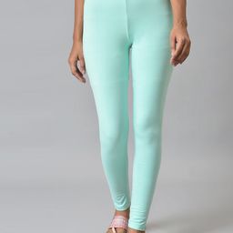 AURELIA Women Blue Solid Ankle length Cotton Leggings-image-78