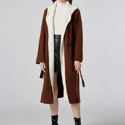 JC Collection Shawl Collar Longline Open Front Trench Coat image 2