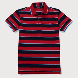 Gini and Jony Boys Striped Polo Collar Cotton T-shirt-image-43