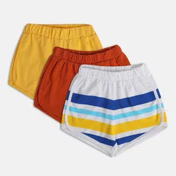 MINI KLUB Boys Pack Of 3 Mid Rise Pure Cotton Hot Pants-image-97