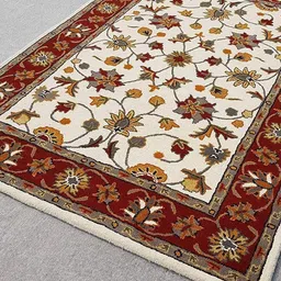 IMRA CARPET Grey Floral Contemporary Woollen Carpet-picture-28