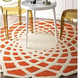 Safiya Carpet Rust Geometric Hand-Tufted Woollen Carpets image 3