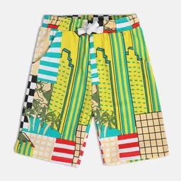 MINI KLUB Boys Printed Mid Rise Cotton Shorts-picture-56