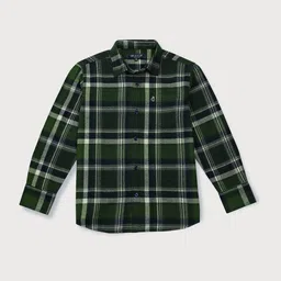 Gini and Jony Boys Tartan Checks Cutaway Collar Cotton Casual Shirt-image-92