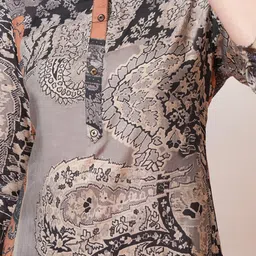Vishudh Grey Printed Shirt Collar Top With Trousers Co-Ords image 5