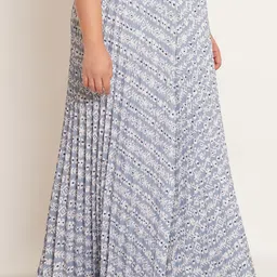 U&F Beyond Plus Size Geometric Printed Maxi Flared Skirts image 3