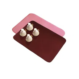 Kuber Industries Pink & Maroon 2 Pieces Rectangular Table Placemats image 2
