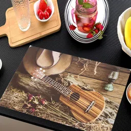 REVEXO Beige & Brown 6 Pieces Printed Rectangular Table Placemats image 3