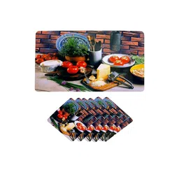 Dakshya Industries Black & Red 6 Pieces Printed Rectangular Table Placemats image 4