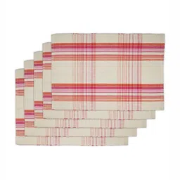 CDI 5-Pcs White & Red Checked Rectangular Table Placemats image 4