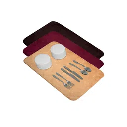 Kuber Industries Maroon & Brown 3 Pieces Rectangular Table Placemats image 4
