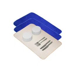 Kuber Industries Blue & Cream 3 Pcs Microfiber Self Drying Rectangular Table Placemats image 5