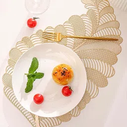 Dakshya Industries Tede Mede Patta  Gold  Rectangular Table Placemats image 2