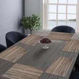 DREAM WEAVERZ Brown 6 Pieces Printed Rectangle Table Placemats image 4